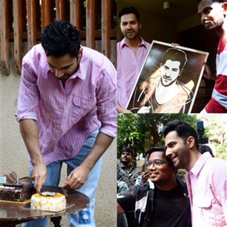 Varun Dhawan celebrates his 37th birthday at home with fans and three cakes