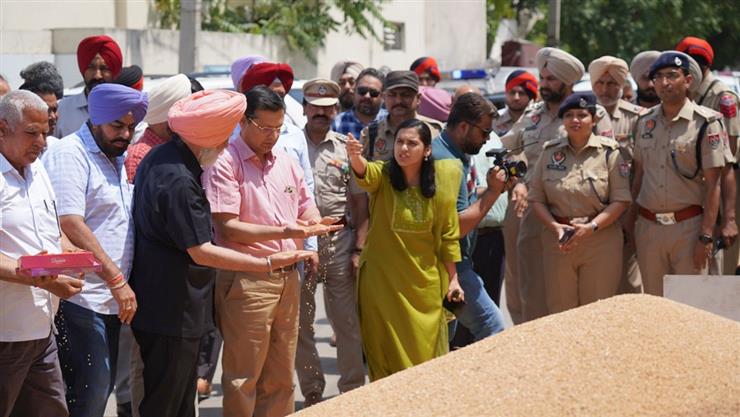Punjab CS Anurag Verma visits grain market Khanna, takes stock of Wheat procurement