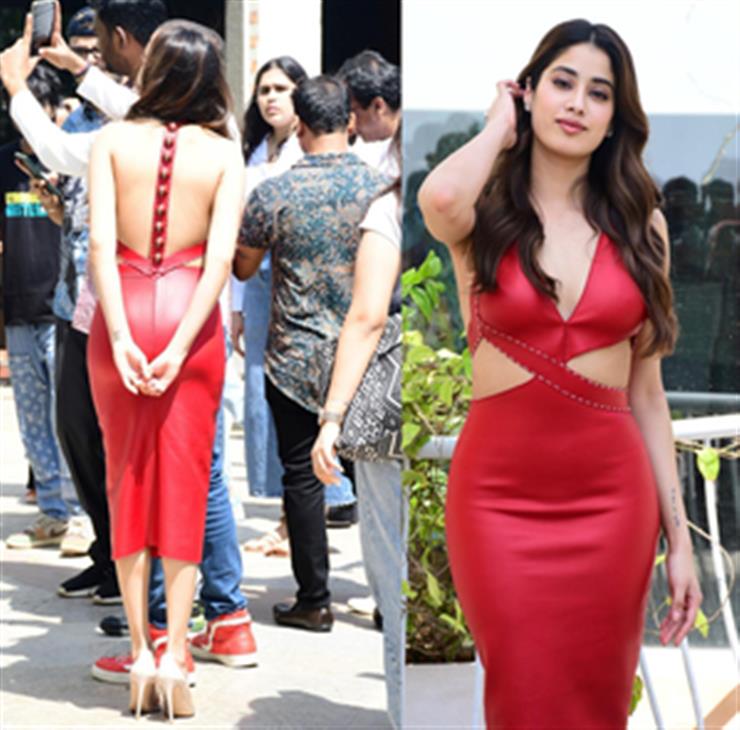 Janhvi Kapoor wears outfit inspired by red cricket ball to promote ‘Mr. & Mrs. Mahi’