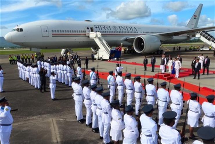 PM Modi arrives to grand reception in Trinidad & Tobago; welcomed by PM Kamla Persad-Bissessar
