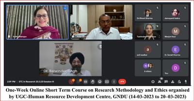 STC on Research Methodology and Ethics organized at Guru Nanak Dev University