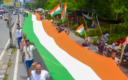 Gujarat: Large turnout marks Rajkot’s Tiranga Yatra ahead of I-Day