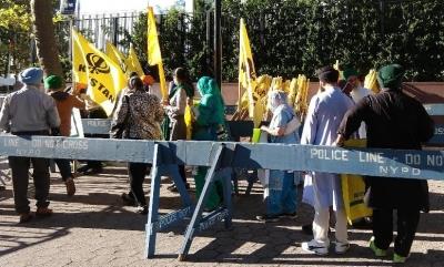 Four protests held outside UN as Modi spoke