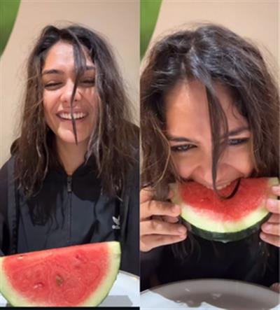 Mrunal Thakur's watermelon eating video will leave you in splits